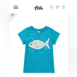 Tea Collection girls short sleeve tee with fish NWT